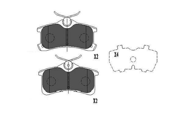 KAVO PARTS Piduriklotsi komplekt,ketaspidur KBP-9017